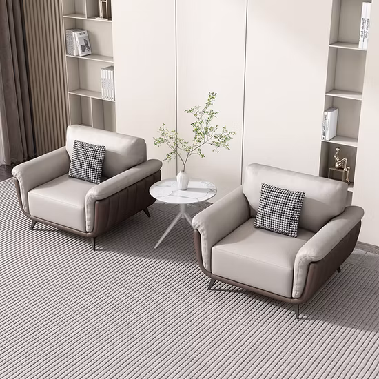 Modernes, schlichtes Design-Hotelhaus, 3-Sitzer, Wohnzimmermöbel, Sofagarnitur aus Leder